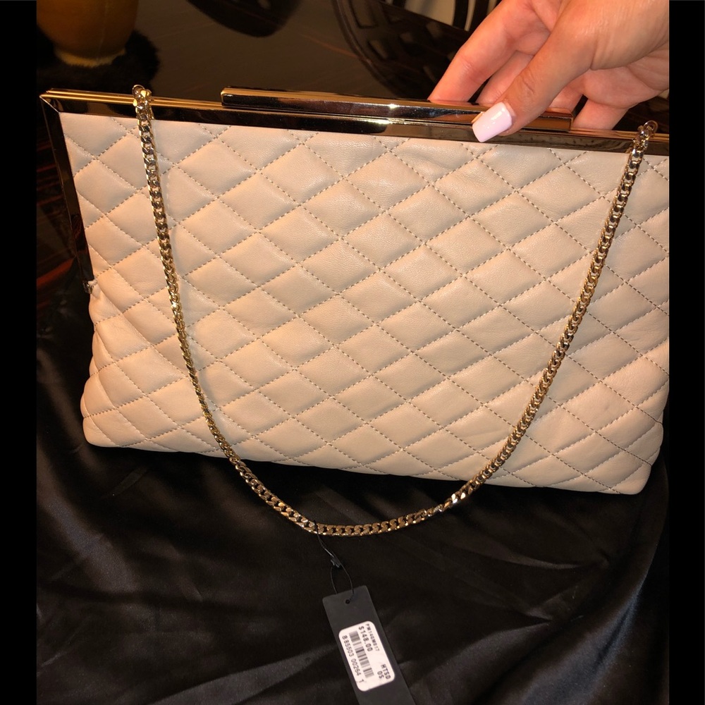 GUESS by Marciano Quilted Nude Clutch